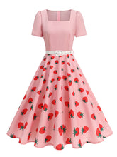 1950s Vintage Floral Print Sweetheart Audrey Hepburn Style Rockabilly Swing Dress