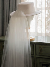 White Big Veil Wedding Hat