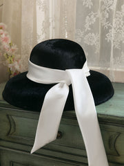Black And White Vintage Audrey Hepburn Same Style 1950S Hat