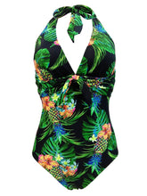 Concise Backless Vintage Style Floral One Piece Bikini Bathing Suit