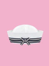 Retro White Canvas Salior Hat