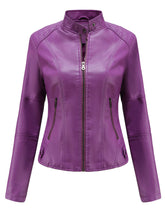 6 Color Long Sleeve PU Leather Motorcycle Jacket