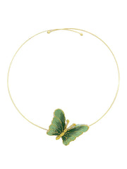 1950S Embroidered Butterfly Choker Vintage Necklace