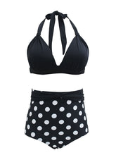 Classical Retro Style Contrast Color Two Pieces Bikini Sets