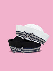 Retro White Canvas Salior Hat