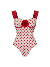 Vintage 1950s Red Polka Dot One Piece Swimsuit