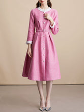 Pink Sequins Long Sleeve Classic 1950S Vintage Dress Coat
