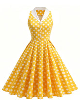 1950s Vintage Polka Dots Sleeveless Retro Swing Dress