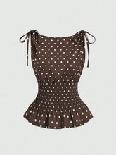 Vintage Polka Dot Satin Top