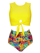 Classical Vintage Style Solid Background Two Pieces Bikini Sets