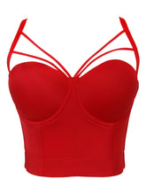 Solid Color Cut Out Corset Camisole Top
