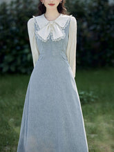 2PS Corduroy Suspender 1950S Dress