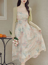 2PS Light Pink Floral Print Spaghetti Strap Dress