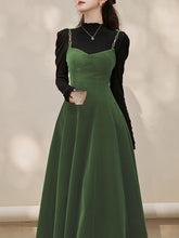 2PS Green Strap Suspender 1950S Dress