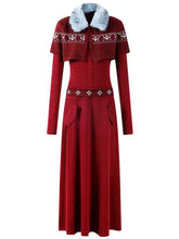 2PS Burgundy Fair Isle Knit Cape