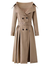 Off-Shoulder Belted Trench Coat