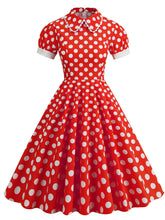 1950s Peter Pan Polka Dot Swing Dress