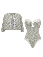 2PS Grey Retro One Piece Swimsuit