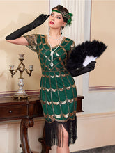 1920s Flapper Dress Gatsby Costume Sequined Fringed Cocktail Party Dress