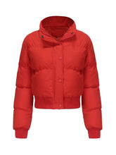 Cropped Red Short Bubble Coat
