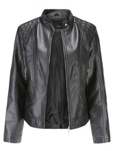 Soft Coat Long Sleeve PU Leather Motorcycle Jacket For Women