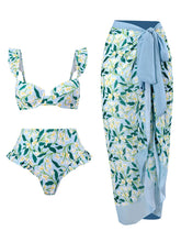 Floral Print Retro Style Strap Bikini Two Piece