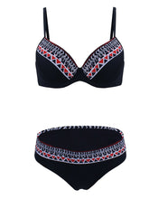 Retro Style Printed Two Pieces Backless Trigonal Bikini Sets