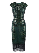 1920s Crew Neck Sequined Flapper Dress