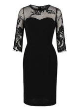 Black Lace 1960S Vintage Bodycon Dress