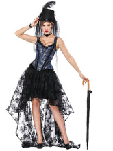 Halloween Costume Gothic Red Vintage Corset Top High Low Skirt For Women
