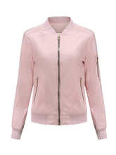Jacket Street Daily Fall Winter Casual Solid Color Stand Collar Jacket