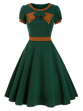 1950S Bow Collar Swing Dress