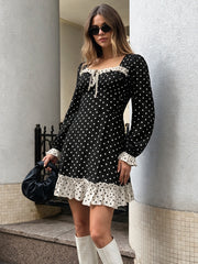 Polka Dots And Ruffles Minidress