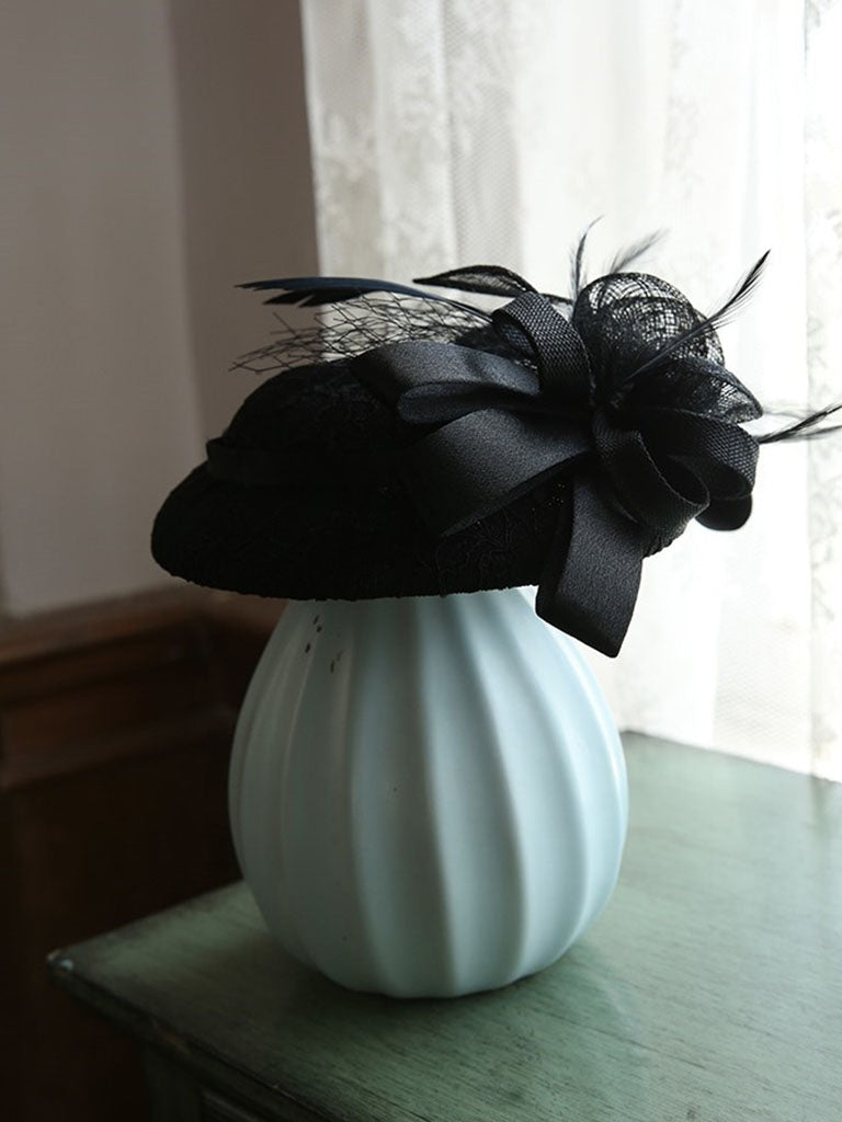 Big Bow Tulle Vintage Lace 1950S Hat