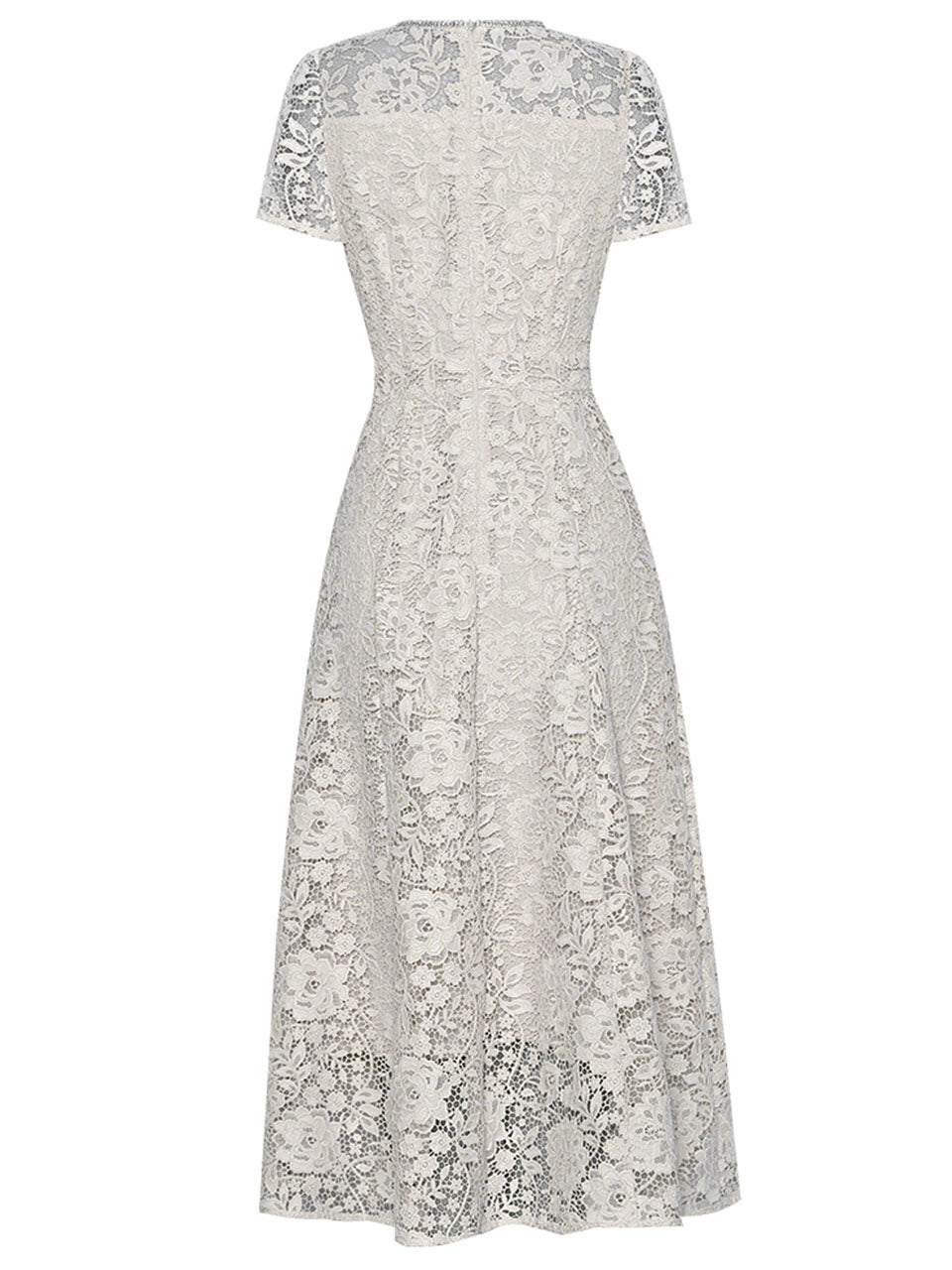 White Sweet Bow Bling Lace 1950s Vintage Wedding Dress