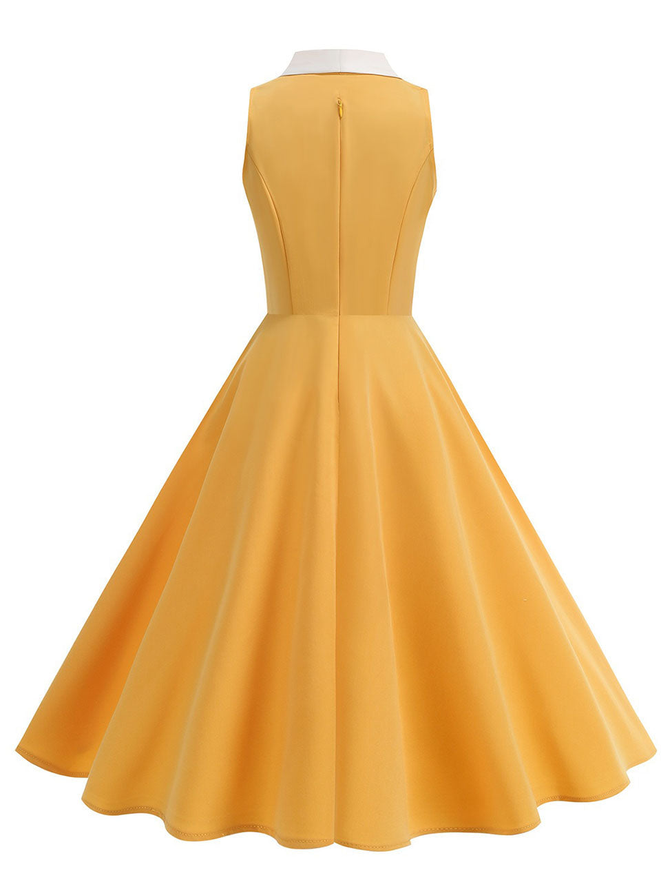 1950s Vintage Peter Pan Collar Sleeveless Retro Swing Dress