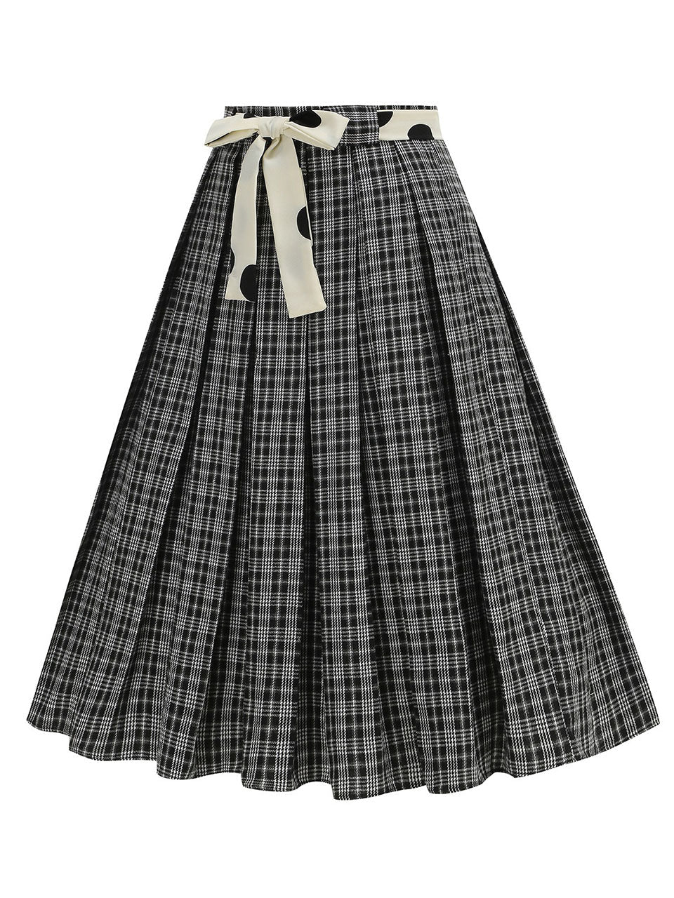 1950S Yellow High Waist Pleated Swing Vintage Skirt