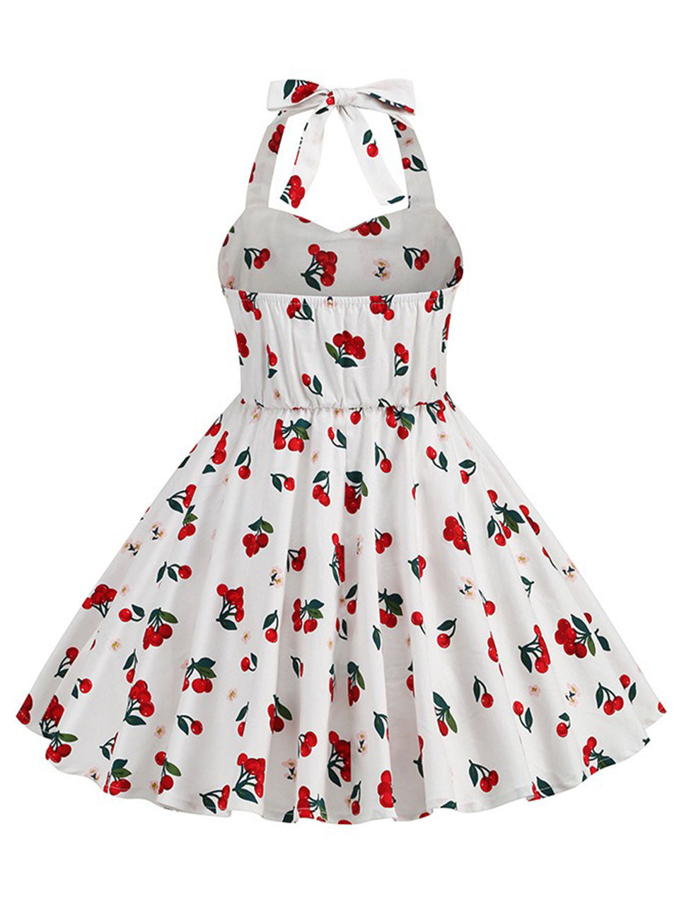 Kids Little Girls' Dress Bow Halter Cherry Sleeveless Cotton 1950S Vintage Dress