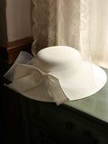 White Big Bow Wedding Hat