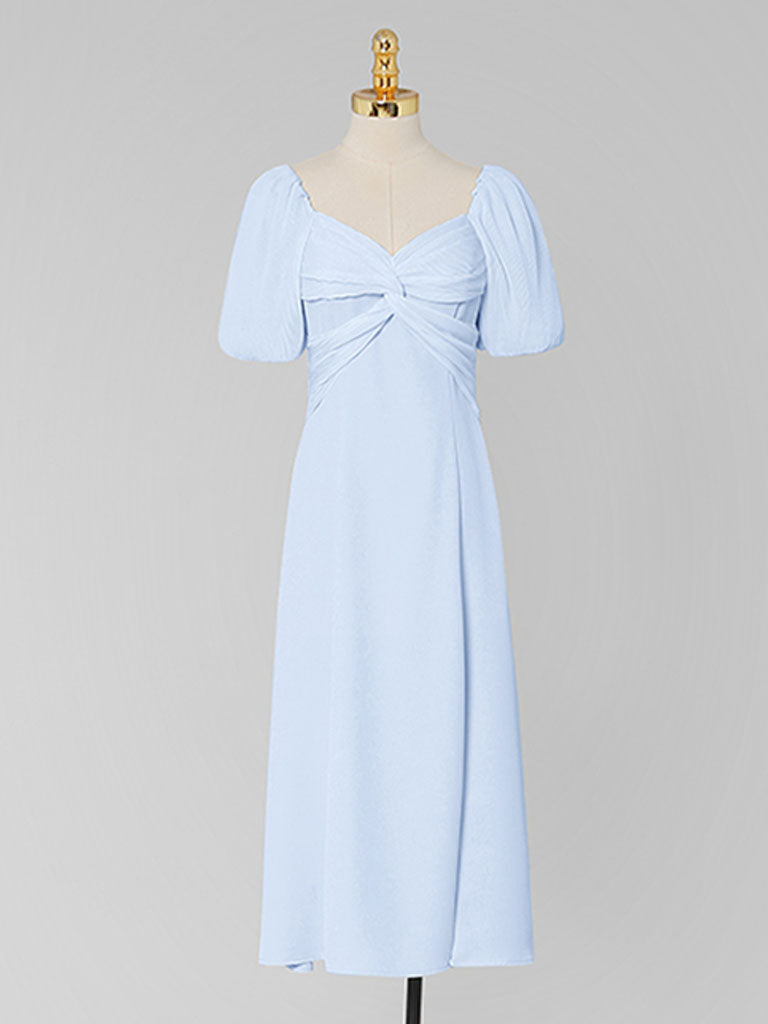 Puff Sleeve Cross Audrey Hepburn Dress SpiltVintage 1950S Dress