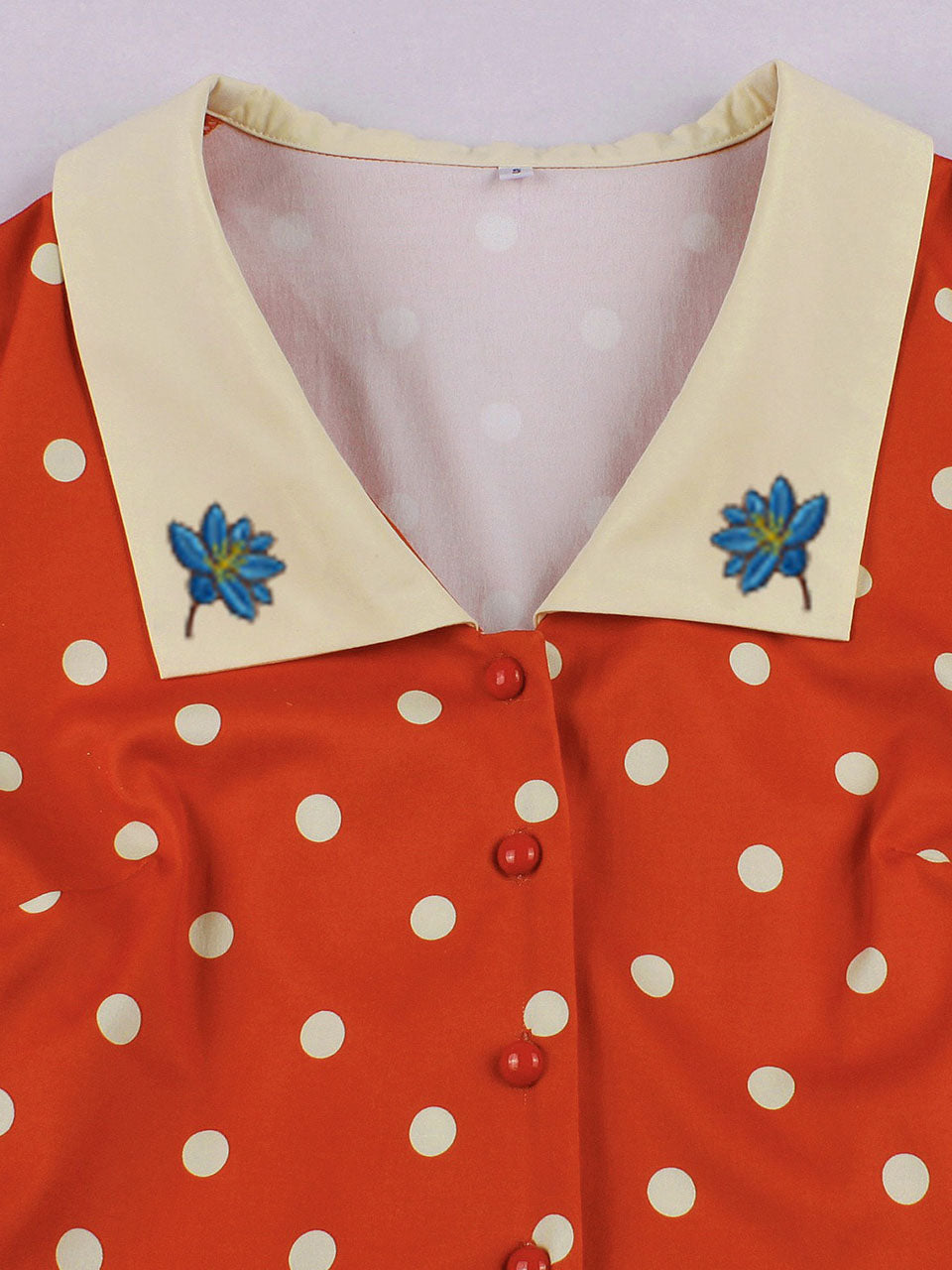 Sunny Dots Vintage Orange Full-Skirted Swing Dress