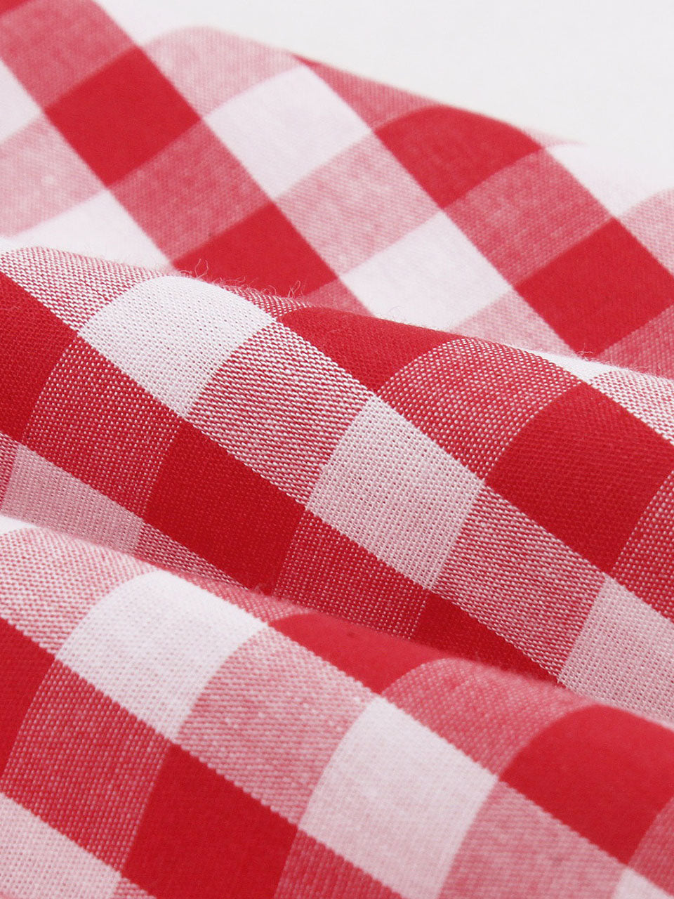 Red And White Plaid Straps Bow Vintage 1950s Swing Dress