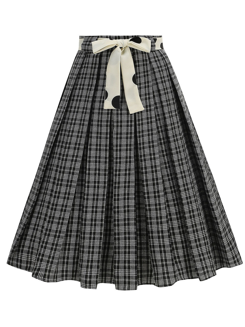 1950S Yellow High Waist Pleated Swing Vintage Skirt