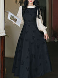 Black & White Butterfly Embroidered Dress