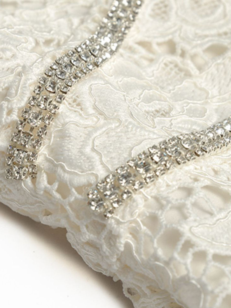 White Sweet Bow Bling Lace 1950s Vintage Wedding Dress