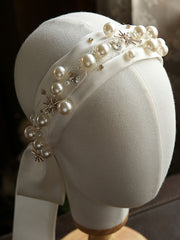 Vintage Pearl Hair Wedding Headband Hair Jewelry for Women