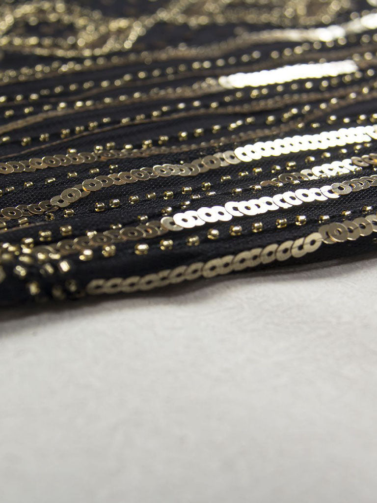 Glod Gatsby Glitter Fringe 1920s Flapper Dress