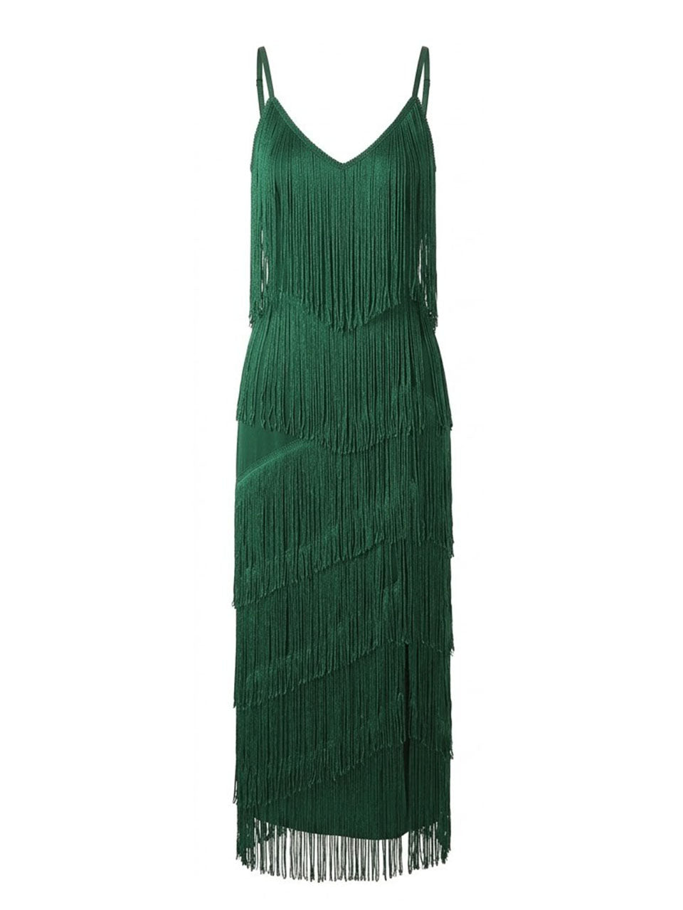 Emerald Green 1920s Gatsby Flapper Maxi Dress