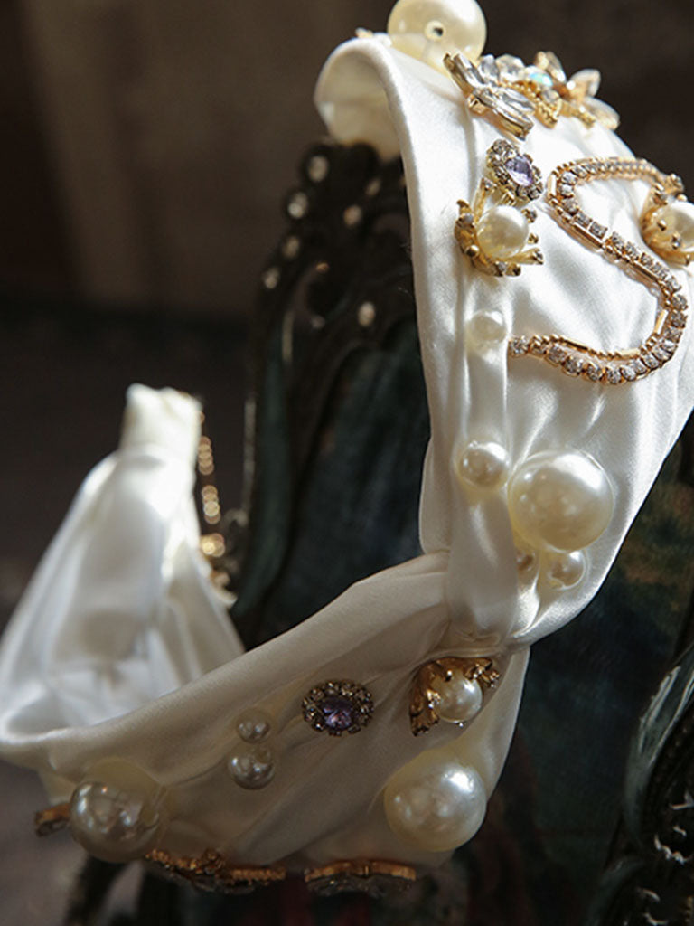 Vintage Handmade Pearl Sweet Hair Wedding Headband Hair Jewelry for Women