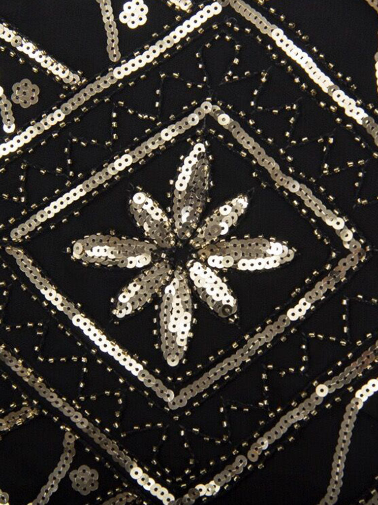 Glod Gatsby Glitter Fringe 1920s Flapper Dress